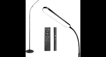 TULITE Arcus LED Vloerlamp - Leeslamp staand - Staande Lamp - Dimbaar - 3 Kleurstanden - 180cm - 1300Lm - Touch & Afstandsbediening - Zwart