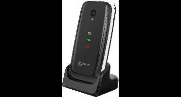 Geemarc, Telefoon voor senioren Geemarc-klep + SOS-knop Hoortoestelcompatibel, Wit / Zwart