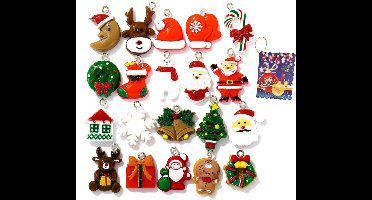 Boraboi® Set van 20 Miniatuur Kerstdecoraties voor Kleine Kerstbomen en DIY Knutselen,Kleurrijk,2 mm