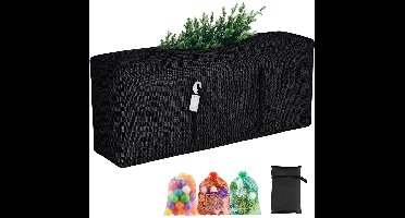 Boraboi® Waterdichte opbergtas voor kerstbomen met ritssluiting en handgrepen, 122 x 39 x 55 cm, 750D Oxford-stoffen, Zwart