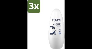 Neutral - Deodorant Roller - Gevoelige Huid - Tegen Witte & Gele Vlekken - 0% Parfum, Kleurstof & Alcohol - 50 ml - Bulkverpakking - 3 stuks
