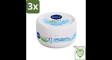 3 x Nivea - Soft Intensive Moisturizing Cream - Face, Body and Hands - 200 ml - Grootverpakking - NIVEA Soft - Intensieve Vochtinbrengende Crème - Gezichtscrème - Bodylotion - Handcrème