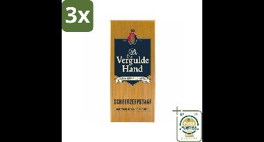3 x Vergulde Hand Scheerzeepstaaf 75 gr - Grootverpakking - Scheerzeepstaaf - Vergulde Hand - Scheerbeleving - Baardharen - Huidstimulatie
