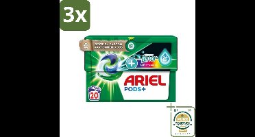 3 x Ariel Original - Touch of Lenor Unstoppables - Wasmiddelcapsules - Pods+ - Gekleurde Was - 20 Wasbeurten - Grootverpakking - Gekleurde Was - Wasmiddelcapsules - Pods+ - Frisheid - Vlekkenverwijdering