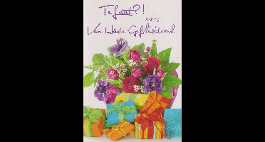 Wenskaart Te Laat - Alsnog ... Van Harte Gefeliciteerd - Vergeten - Luxe Dubbele kaart met envelop - Gratis verzonden - D3282-9