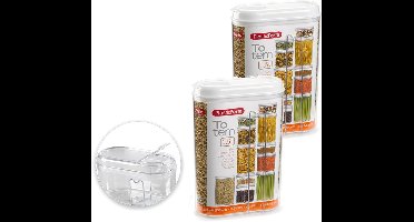 PlasticForte Voorraadbus met strooi deksel - 10x stuks - 1,5 liter - kunststof