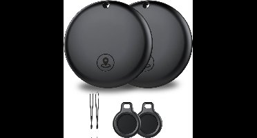 Buzzy Mini GPS Tracker voor IOS – 2 stuks - Werkt met Apple ‘Zoek Mijn’ App – Zonder Abonnement – Bluetooth Tracker voor Sleutels, Koffer, Hond & Auto – Zwart