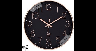 Draadloze Stille Wandklok- 30cm Klok Modern - Analoog - Stil Uurwerk - Muurklok- Zwart