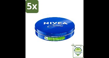 5 x NIVEA - Crèmeblik - Klassieke Crème - Natuurlijke oliën - 75 ml - Grootverpakking - NIVEA Crème - Verzorging - Droge Huid - Gevoelige Huid - Hydraterende Crème