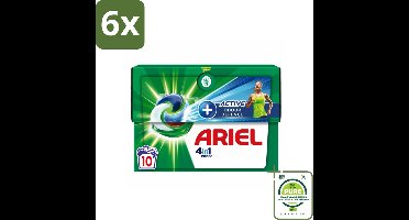 Ariel - 4in1 Wasmiddel Pods - Actieve Geurbestrijding - 10 Pods - Voordeelverpakking - 6 stuks - Ariel wasmiddel - Wascapsules