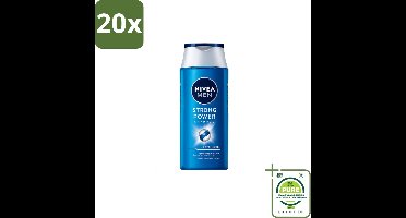 20 x NIVEA MEN – Shampoo – Strong Power – 250 ml - Grootverpakking - Sterker Haar - Vol Haar - Krachtig Haar - Zichtbaar Sterker - Volume Haar