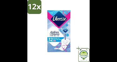 Libresse – Inlegkruisjes – Normal Deo Fresh – Fris gevoel – 32 Inlegkruisjes - Voordeelverpakking - 12 stuks - Inlegkruisjes - Frisheid