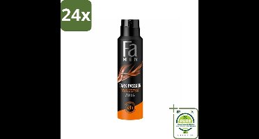 Fa – Deodorant Spray – Men Dark Passion – 150 ml - Voordeelverpakking - 24 stuks - Deodorant spray voor mannen - Krachtige geur