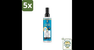 5 x Gliss - Anti-Klit Spray Aqua Revive - Voor Hydraterend en Makkelijk Doorkambaar Haar - 200 ml - Grootverpakking - Anti Klit Spray - Droog Haar - Hydraterende Spray - Haar Hydratatie - Doorkambaar Haar