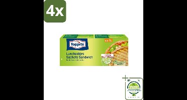 Toppits – Lunchzakjes – Hersluitbaar – 1 Liter – 50 Zakjes - Voordeelverpakking - 4 stuks - Sandwichzakjes - Lunchzakjes