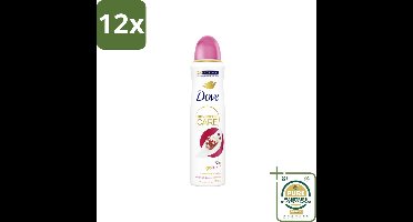 Dove Deodorant Spray - Granaatappel & Citroenverbena - 150 ml - Voordeelverpakking - 12 stuks - Deodorant spray - Granaatappel