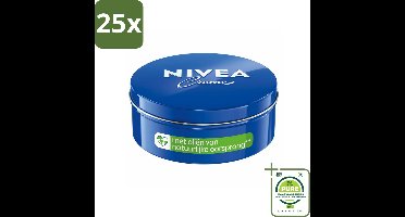 25 x NIVEA - Crèmeblik - Klassieke Crème - Natuurlijke oliën - 400 ml - Grootverpakking - NIVEA Crème - Intensieve Hydraterende Crème - Droge Huid - Gezichtscrème - Bodycrème