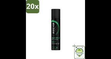 20 x Syoss - Max Hold - Haarspray - Compacte Fixatie - 75 ml - Grootverpakking - Haarspray - Fixatie - Styling - Syoss - Max Hold