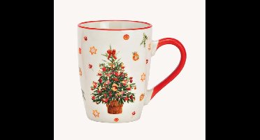 Mok kerstboom wit, (B/H/D) 12x10x8cm 340m