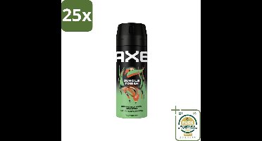 25 x AXE - Deodorant Spray - Jungle Fresh - Tropische Geur - Verfrissend - 150 ml - Grootverpakking - Deodorant Spray - Tropische Geur - Frisheid - Zweetbestrijding - Geurneutralisatie
