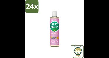 Happy Earth – Douchegel – 100% Natuurlijk Lavender Ylang – 300 ml - Voordeelverpakking - 24 stuks - Lavendel douche - Ylang-ylang douche