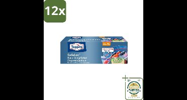 Toppits – Safeloc Diepvrieszakken – 1 Liter – 20 Zakjes - Voordeelverpakking - 12 stuks - Invriezen - Ontdooien