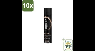 10 x Syoss - Hold & Flex - Haarspray - Flexibele Fixatie - 300 ml - Grootverpakking - Haarspray - Flexibele Fixatie - Styling - Haarverzorging - Panthenol