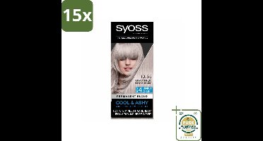 15 x SYOSS - Color Blond Cool Blonds 10-55 - Haarverf - Kleurbescherming - Stralende Koele Tint - Grootverpakking - Haarverf - Cool Blond - Blondtint - Haarverf Crème - Haarverf Permanent
