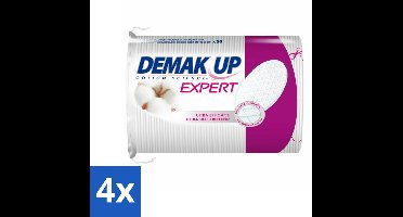 Demak'Up – Wattenpads Duo Maxi – 100% katoen & biologisch afbreekbaar – 50 wattenschijfjes - Voordeelverpakking - 4 stuks