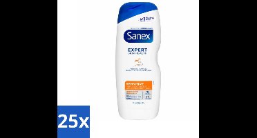 Sanex - Douchegel - Dermo Sensitive - Voor Gevoelige Huid - 600 ml - Bulkverpakking - 25 stuks