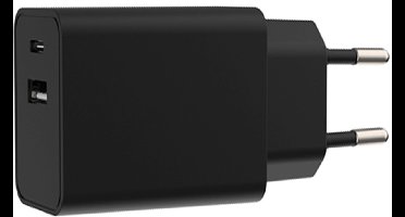 USB-A + USB-C Oplader Zwart 5V 3A