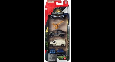 MATCHBOX 5 IN BOX JURASSIC WORLD REBIRTH METAL (1:64) 5 PACK