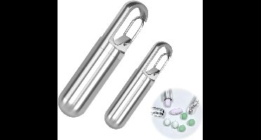 Ynkkvre - Pillendosje - Waterdicht - Gemaakt Van Rvs 304 Met Siliconenafdichting En Schroefdeksel - 1 Stuk - Voor Reizen En Dagelijks Gebruik Zilver