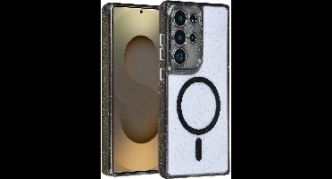 TUNIQ telefoonhoesje voor Samsung Galaxy S25 Ultra - MagSafe met glitter - Zwart