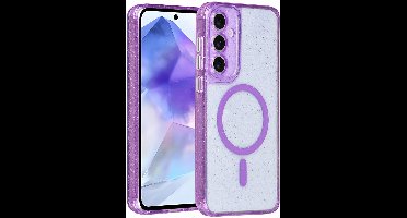TUNIQ telefoonhoesje voor Samsung Galaxy A55 - MagSafe met glitter - Paars
