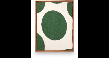 vtwonen Wanddecoratie - Stippen - Ornament van Hout - Donkergroen - 60x80cm