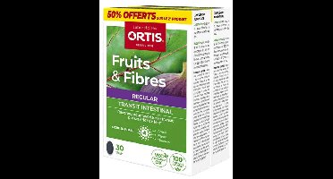 Ortis Fruit en Vezels Regelmatige Darmtransit Verpakking van 2 x 30 Tabletten