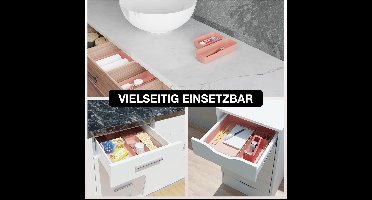 Bureau organizer - 8 compartimenten - anti-slip pads - Kunststof - Geschilderd - Tafelbladmontage - 26D x 7B x 18H centimeter - Kleur : roze
