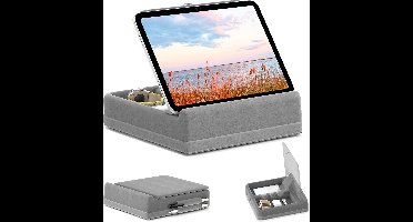 ML 33.Tablet standaard -Opvouwbare iPad-houder voor bed en schoot en bureau -Opbergruimte tablet standaard