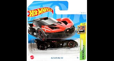 HOT WHEELS BUGATTI BOLIDE HYPERCAR BLACK / RED 85/250 1:64 HW EXOTICS 3/10 SHORT CARD