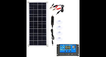 Polykristallijn silicium Zonnepaneelset - Draagbare flexibele zonnepanelen - Geschikt voor campers, boten, auto's, zonnegeneratoren, laptops, smartphones, enz., uitgerust met een 2V USB-20A-controller