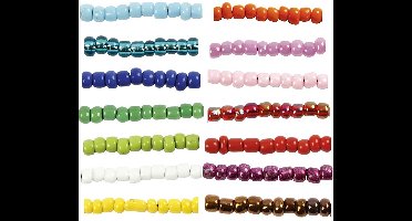 Rocailles - Seed beads - Glaskralen - Kleine Kralen - Weefkralen - Kraaltjes - Afm 8/0 - D: 3 mm - 14x25 Gram - Kleuren Assortiment
