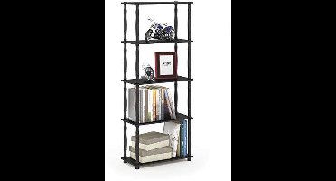 Furinno Turn-N-Tube 5-traps multifunctioneel rek met klassieke buizen, Americano/zwart