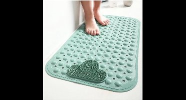 Douchemat - 70 x 40 cm (Rechthoekig) - antislip - zuignappen - comfortabele massage - machinewasbaar - thermoplastisch elastomeer - Kleur : Groen