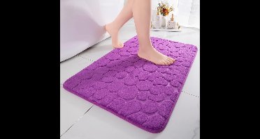 Badmat - ( 50 x 80 cm ) - traagschuim - Antislip - TPR of PVC -absorberend - badkamertapijt - decoratieve - Laagpolig - Kleur : paars