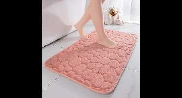 Badmat - 43×61 cm - TPR of PVC - traagschuim - absorberend - badkamertapijt - decoratieve - Laagpolig - Antislip - Kleur : roze