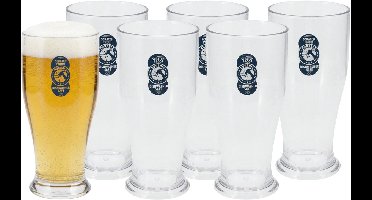 Excellent Houseware Bierglas - 12x - 520 ml - onbreekbaar kunststof - herbruikbaar