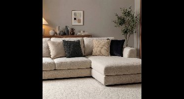 KUSSENHOES-SET - 4-delig - Dual Harmony - 45x45 cm - exclusief binnenkussens - beige, zwart