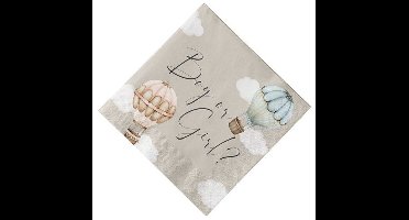 Servetten Baby balloons gender reveal (33cm, 20st)