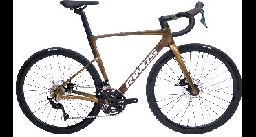 Rinos Odin3 Carbon Road - RaceFiets - met UCI Frameset - met SHIMANO 105 ST-R7000 - 22 versnellingen en schijfremmen - lichte fiets voor dames en heren - 700 x 40C - Kameleon Goud - Groent M-54